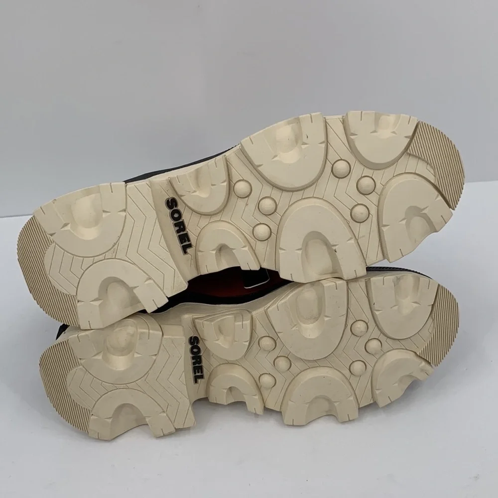 Sorel Brex lace-up boots warp red leather waterproof chunky platform shoe new 9 - Picture 6 of 6